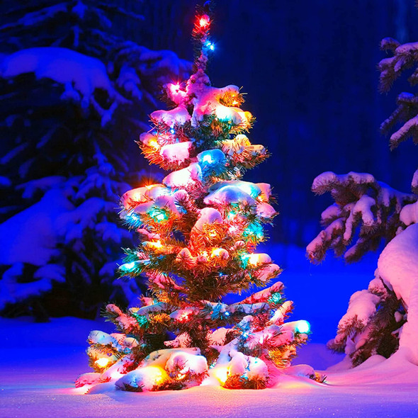 Christmas Lights Outdoor 19Ft 70 LED Chritmas Globe String Lights with Pearlized Glass Bulb UL Christmas Tree Lights for Tree Decor