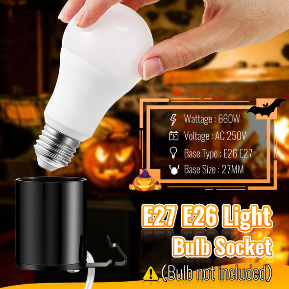 Meonum Blow Mold Light Kit Replacement for MB48, E26 E27 Medium Base Single Light Cord Kit w/Switch, for Blow Mold Plastics Indoor Outdoor Halloween Christmas Village House Decor(2 Pack,Red)