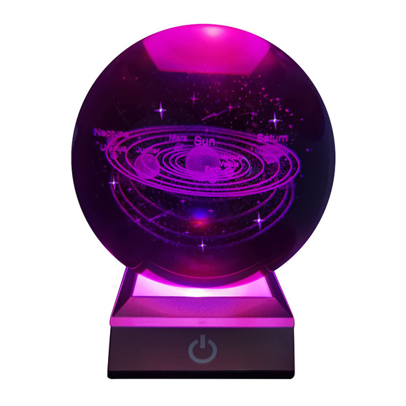 3D Solar System Crystal Ball with LED Touch Base,Solar System Night Light Lamp with Ribbon,Indoor Figurine Lamps Light for Birthday,Christmas Day, Year,Valentine's Day,Wedding,Graduation(10cm) 3D Solar System Crystal Ball with LED Touch Base,Solar System Night Light Lamp with Ribbon,Indoor Figurine Lamps Light for Birthday,Christmas Day, Year,Valentine's Day,Wedding,Graduation(10cm)