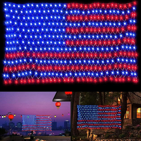 American Flag Light, 420 Super Bright LEDs Net Light Waterproof US for Independence Day July 4th, Yard, Garden Patio Yard Holiday Decoration