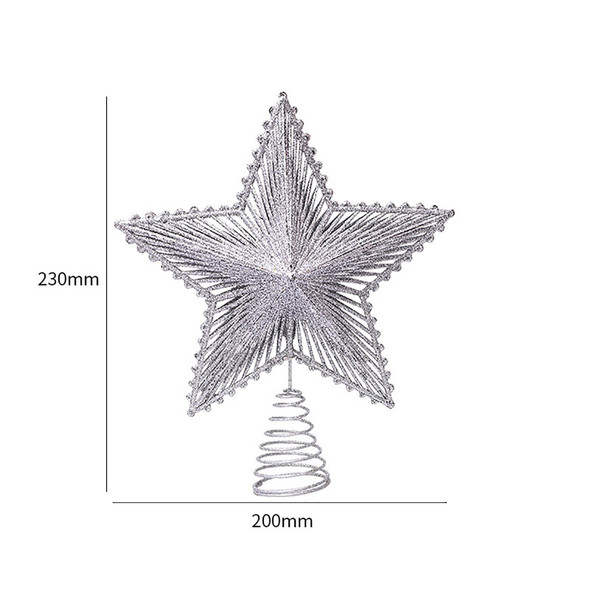 Christmas Tree Star Topper Glitter Star Treetop Xmas Tree Topper Star for Christmas Tree Decorations (Silver)