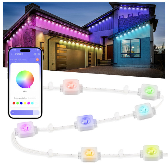 Nexillumi Permanent Outdoor Lights for House,100ft Smart RGBIC Outside Lights with 72 Scene Modes,IP67 Waterproof Eaves Lights for Christmas All Holiday Decorations,Work with Alexa,Google Assistant Nexillumi Permanent Outdoor Lights for House,100ft Smart RGBIC Outside Lights with 72 Scene Modes,IP67 Waterproof Eaves Lights for Christmas All Holiday Decorations,Work with Alexa,Google Assistant