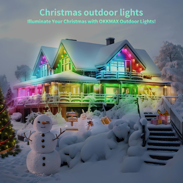 Permanent Outdoor Lights - Smart Christmas Lights, 150ft with 90 LEDs, IP68 Waterproof, Perfect for Halloween & Christmas Decorations, Works with Wi-Fi, Google Assistant, & Alexa Permanent Outdoor Lights - Smart Christmas Lights, 150ft with 90 LEDs, IP68 Waterproof, Perfect for Halloween & Christmas Decorations, Works with Wi-Fi, Google Assistant, & Alexa