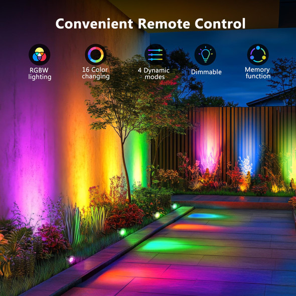 OurLeeme Landscape Lighting - 120V 8W RGB Colored Halloween Spotlight, LED Spotlights Outdoor Waterproof Yard Stake Landscape Spotlights, Christmas Spot Lights Outdoor for House Tree (6PCS)