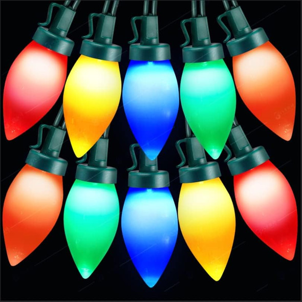 C9 Christmas Lights Outdoor 50 LED Multicolor Strawberry Waterproof String Lights Xmas Tree Indoor Decoration Plug in 34.5 Feet Used for Home Festive Courtyard Patio Garden(Multicolor)