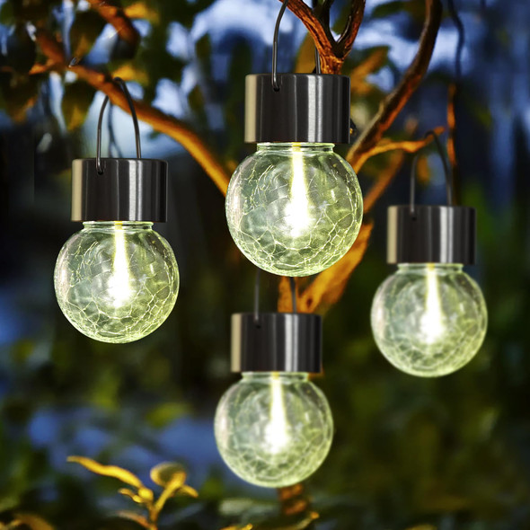 Hanging Solar Lights Outdoor, d Moving Led Beads,Solar Powered Waterproof Lighting,8 Pack Hanging Globe Solar Lights for Garden Yard Patio Fence Christmas Decoration (Warm White)