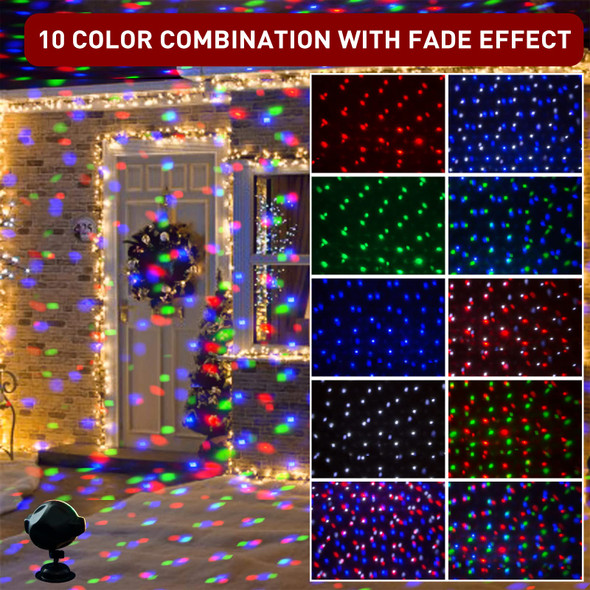PEIDUO Christmas Projector Lights Outdoor, RGBW Projection Spotlights with Multifunction Controller, Falling Snowflake Projector for Outside Indoor Holiday Party Xmas Decorations, Waterproof, Plug in