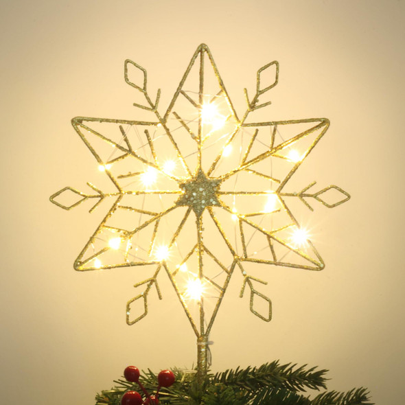 Christmas Tree Topper, PHITRIC 10 Inches Lighted Gold Snow Tree Topper, 20 LED Lights Gold Glitter Powder Tree Toppers Christmas Decorations, Battery Powered Timer Xmas Treetop Star Decor Christmas Tree Topper, PHITRIC 10 Inches Lighted Gold Snow Tree Topper, 20 LED Lights Gold Glitter Powder Tree Toppers Christmas Decorations, Battery Powered Timer Xmas Treetop Star Decor
