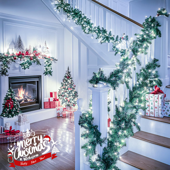 Connectable White Christmas Lights Outdoor, 66ft 200 LED Led Christmas Lights Indoor Plug in, 8 Modes Twinkle String Lights for Tree Outside