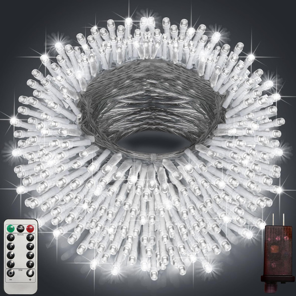 393FT Outdoor Christmas Lights 1200 LED Christmas Lights with 8 Modes Waterproof Led String Lights Plug In Christmas Decorations Outdoor Indoor for Holidays Party Wedding Xmas Home Decor Cool White