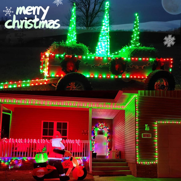 QITONG 2 Pack Red and Green Solar Rope Lights, Each 33ft 100 LED Solar Christmas Lights Outdoor, 8 Modes Clear PVC Tube Solar String Lights for Christmas Decor QITONG 2 Pack Red and Green Solar Rope Lights, Each 33ft 100 LED Solar Christmas Lights Outdoor, 8 Modes Clear PVC Tube Solar String Lights for Christmas Decor