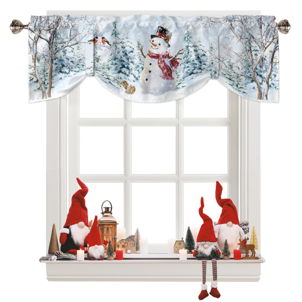 Christmas Snowman Tie Up Window Valances for Kitchen, Winter White Rod Pocket Kitchen Curtain Valance Small Window Topper Decor Xmas Tree Valance Curtains for Living Room, Bedroom, Bathroom, 60" x 18" Christmas Snowman Tie Up Window Valances for Kitchen, Winter White Rod Pocket Kitchen Curtain Valance Small Window Topper Decor Xmas Tree Valance Curtains for Living Room, Bedroom, Bathroom, 60" x 18"