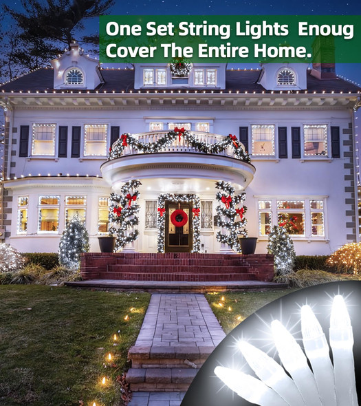1500 LED Chrstmas String Lights, 492FT Super Long Christmas Lights with 8 Modes, Christmas Tree Lights with Timer Memory for Indoor Outdoor Tree Fence Garden Xmas Wedding Party Decor Cool White