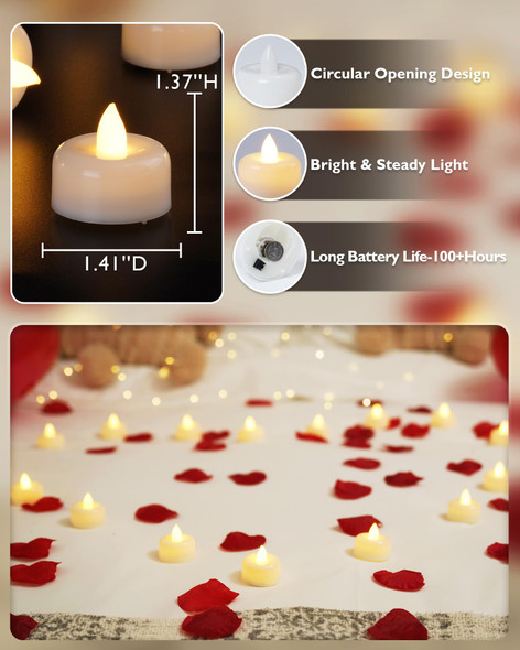 Raycare 150Pack Battery Operated Tea Lights Candles, Long Lasting Fake Candles, Flameless LED Tea Lights, Electric Candles for Wedding, Centerpieces, Home Decor, Halloween, Christmas