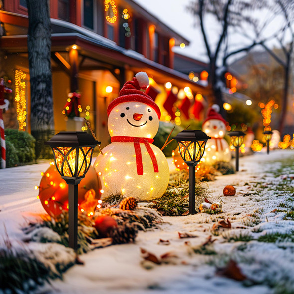 Solar Lights Outdoor, Solar Christmas Lights, Solar Torch Lights with Flickering Flame, Christmas Decorations Outdoor, Tiki Torches for Garden Yard Path Patio Porch Outside Decor (8 Pack)