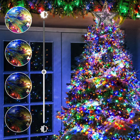 Christmas Lights Multicolor, 196 FT 500 LED Outdoor Waterproof Christmas Tree Lights with Timer 8 Modes, Green Wire Plug Fairy Lights Indoor Twinkle String Lights Xmas Decorations