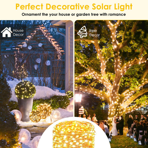 4-Pack Solar String Lights Outdoor, Extra-Long 400LED Solar Christmas Lights Waterproof, Solar Twinkle Lights Copper Wire 8 Modes Solar Fairy Lights for Xmas Tree Garden Party Wedding (Warm White) 4-Pack Solar String Lights Outdoor, Extra-Long 400LED Solar Christmas Lights Waterproof, Solar Twinkle Lights Copper Wire 8 Modes Solar Fairy Lights for Xmas Tree Garden Party Wedding (Warm White)