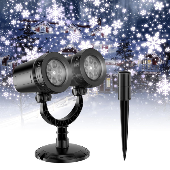 d Dual-Head Christmas Snowflake Projector Light Outdoor,IP65 Waterproof Christmas LED Projector Light Outside,180° Rotation Projector for Indoor,Patio Wall Window Decorations
