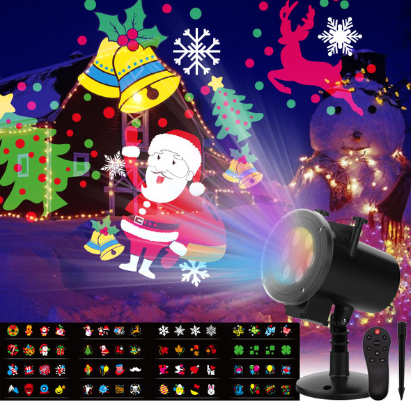 Slide Show Christmas LED Holiday Projector, Waterproof 16 HD Effects Moving Patterns Multiple Themes Christmas Projector Lights Outdoor for Xmas House Garden,Yard,Party,Club,Landscape Slide Show Christmas LED Holiday Projector, Waterproof 16 HD Effects Moving Patterns Multiple Themes Christmas Projector Lights Outdoor for Xmas House Garden,Yard,Party,Club,Landscape