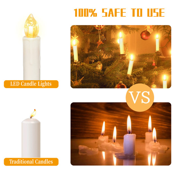 30PCS LED Flameless Taper Candles Battery Operated Christmas Tree Candles with Remote, Timer, Dimmer Battery Candle Flickering Warm White Light Window Candles Lights Christmas Home Party Decor