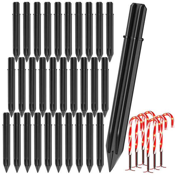 30Pcs Stakes for Outdoor Christmas Candy Cane Lights Replacement Pathway Markers Spike Replacer Plastic Inside Diameter 0.6-0.68 Inch for Maintain Garden Yard Landscape Lamps Pole 30Pcs Stakes for Outdoor Christmas Candy Cane Lights Replacement Pathway Markers Spike Replacer Plastic Inside Diameter 0.6-0.68 Inch for Maintain Garden Yard Landscape Lamps Pole