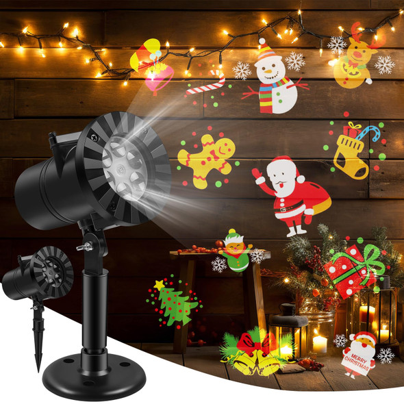 Christmas Projector Lights Outdoor, Brighter Projector Christmas,Waterproof Projector Light with 16 Replaceable Patterns,12 Theme,Decorations Projector Lights for Christmas Party Indoor