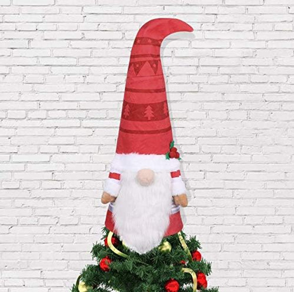 Christmas Tree Topper Gnome,26.7 Inch Large Swedish Tomte Gnome Xmas Tree Topper,Santa Gnome Plush Winter Decoration Xmas Party Ornament Supplies