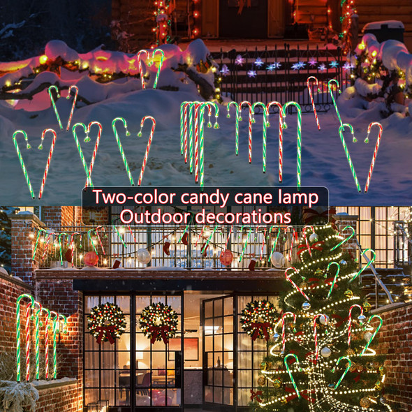 10-Pack d Solar Christmas Pathway Lights, Solar Christmas Candy Cane Lights Waterproof, Christmas Decorations Stakes Lights Outdoor with 8 Modes for Party Patio Garden Lawn Yard Decor