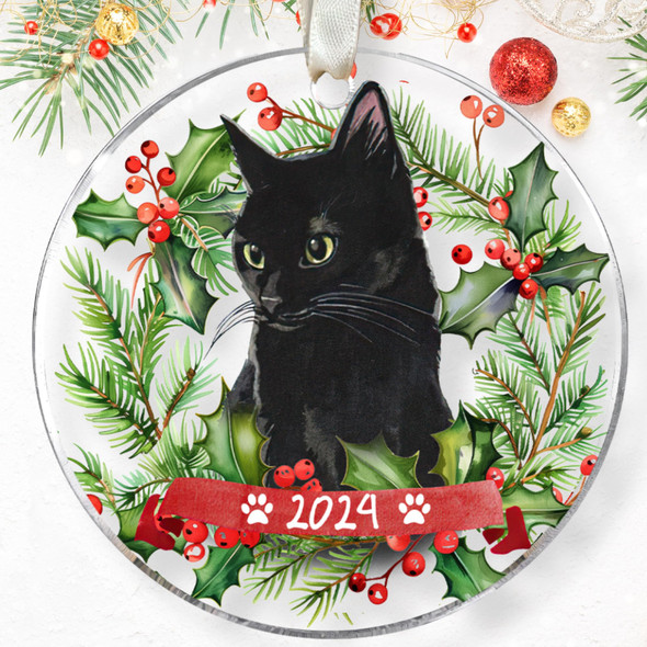 Cat Christmas Ornament - Black Cat Christmas, Kitten Ornaments for Christmas Tree - Black Cat Christmas Ornament - Xmas Cat s for Cat Lovers - Acrylic Christmas Black Cat Ornament for Cat Christmas Ornament - Black Cat Christmas, Kitten Ornaments for Christmas Tree - Black Cat Christmas Ornament - Xmas Cat s for Cat Lovers - Acrylic Christmas Black Cat Ornament for