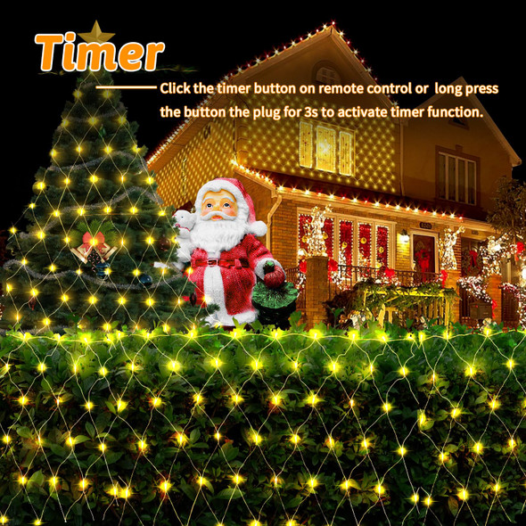 200 LED Christmas Net Lights Outdoor Decorations 3M2M Mesh Lights Fairy String Lights Plug in with Remote Timer 8 Modes Waterproof for Outside Bush Window Wall Patio Fence Party Decor-Warm White 200 LED Christmas Net Lights Outdoor Decorations 3M2M Mesh Lights Fairy String Lights Plug in with Remote Timer 8 Modes Waterproof for Outside Bush Window Wall Patio Fence Party Decor-Warm White