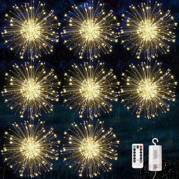 Firework Lights, 8 Pack LED Copper Wire Fireworks Lights Fairy Lights Christmas Fireworks Hanging Dimmable String 8 Modes Waterproof with Remote Control for Christmas Wedding Garden Firework Lights, 8 Pack LED Copper Wire Fireworks Lights Fairy Lights Christmas Fireworks Hanging Dimmable String 8 Modes Waterproof with Remote Control for Christmas Wedding Garden