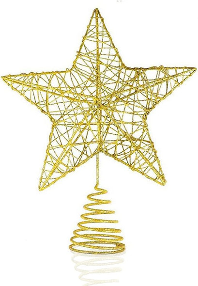 Christmas Tree Topper 8 Inches 20cm Gold Star Tree Topper Christmas Decorations for Tree Metal Glitter Stars Xmas Tree Topper Tree Toppers Christmas Decorations