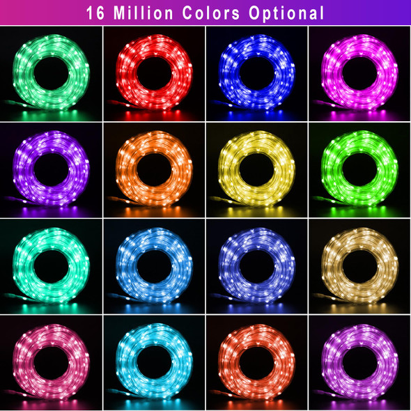 Smart LED Rope Lights for Outside, 16 Million Colors Changing Outdoor String Lights Waterproof, 66FT 200LEDs Music Sync Twinkle Christmas Lights Works with Alexa for Bedroom Patio Holiday Tree Decor