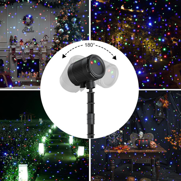 Outdoor Laser Lights, Moving RGB Halloween Christmas Projector Light Waterproof with Remote Control 3 Colors Motion Firefly Decorative Star Light Show for Holiday House Garden Yard Party Decorations