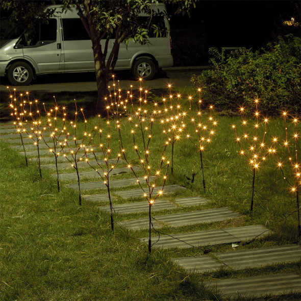 Vanthylit Set of 2 3PK 30" Brown Lighted Twig Stakes 120 Warm White Pathway Light for Outdoor and Indoor (Vase Excluded)