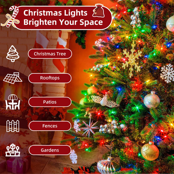 LED Mini Christmas Lights, 33FT 120 Count Multicolor Christmas Tree Lights with Green Wire, UL Commercial Grade for Xmas Lights, Waterproof Fairy Light Connectable for Indoor & Outdoor Decor