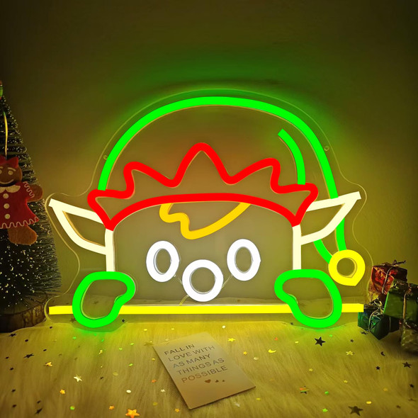 Christmas Neon Sign Christmas Elfs Led Sign Neon Christmas Lights Led Window Christmas Decorations Light Up Christmas Sign Lighted Christmas Little Elf Wall Decor