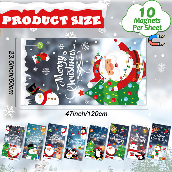 8 Pcs Christmas Fluorescent Light Covers with 80 Magnets Decorative for Classroom Ceiling Light 4x2 Feet Magnetic Filter Easy Install for Office Hospitals & Home Drop Ceiling Supplies(Santa Claus)