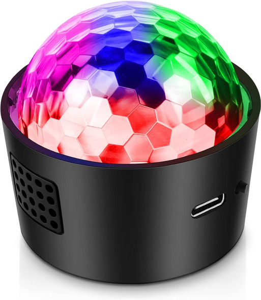 Disco Ball Lights Battery Operated Party Lights Sound Activated DJ Lights Rechargeable Portable for Outdoor Indoor Disco Light for Home Room Car Graduation Party Decorations Halloween Christmas