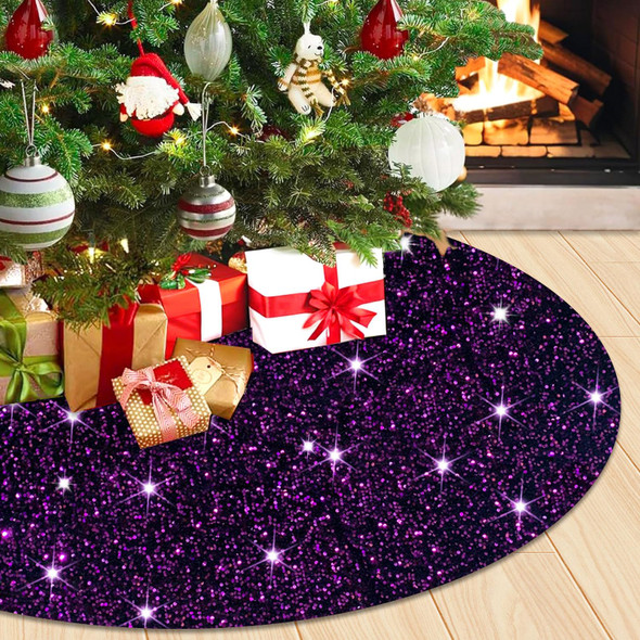 Glitter Purple Tree Skirt 36 Inch Sequin Christmas Tree Skirt Royal Purple Velvet Glitter Tree Skirts Merry Christmas Skirt Tree Mat Round Xmas Tree Collar for Holiday Christmas Ornaments