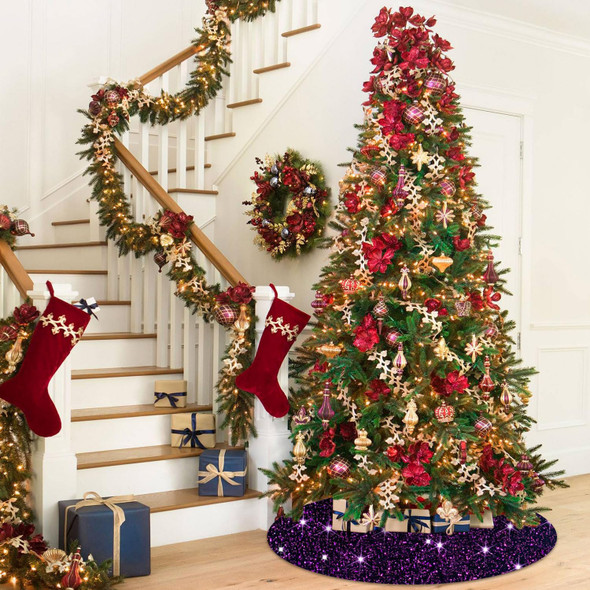 Glitter Purple Tree Skirt 36 Inch Sequin Christmas Tree Skirt Royal Purple Velvet Glitter Tree Skirts Merry Christmas Skirt Tree Mat Round Xmas Tree Collar for Holiday Christmas Ornaments Glitter Purple Tree Skirt 36 Inch Sequin Christmas Tree Skirt Royal Purple Velvet Glitter Tree Skirts Merry Christmas Skirt Tree Mat Round Xmas Tree Collar for Holiday Christmas Ornaments