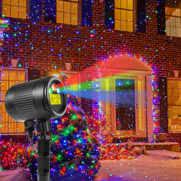 Laser Christmas Projector Lights Outdoor, Outdoor Garden Moving Firefly Landscape Lights Waterproof RGB, Christmas Decorations Light with Remote Control