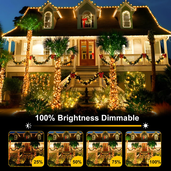 XURISEN Christmas Lights, 403FT 1000 LED Color Changing String Lights Waterproof Plug in Tree Lights with 11 Modes Remote Control, Outdoor Christmas Lights for Outside Party Xmas Weddings Decor