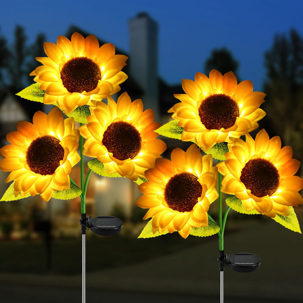 Solar Sunflower Garden Lights Outdoor Garden Decor - d 2 Pack with 6 Sunflower Lights Waterproof Solar Outdoor Lights Decorative for Christmas Yard Patio Pathway Decoration Solar Sunflower Garden Lights Outdoor Garden Decor - d 2 Pack with 6 Sunflower Lights Waterproof Solar Outdoor Lights Decorative for Christmas Yard Patio Pathway Decoration