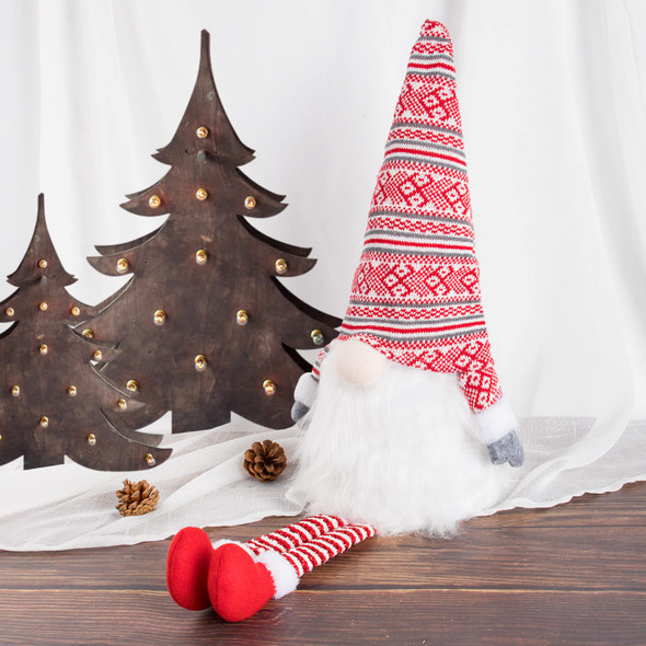 Ywlake Christmas Tree Topper Large Tomte Gnome Santa Ornaments 23 Inch, Plush Gnome with High Hat and Legs for Xmas Tree Home Fireplace Table Ornaments Decorations (Red)