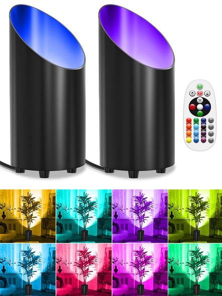 ZUCKEO RGB Up Lights Indoor Spotlight 5W Floor Can Light Uplighting, LED Color Changing Spot Lights for Home Plant Picture Christmas Halloween Decor, GU10 Bulb, 5.25FT Plug Cord & Foot Switch, 2 Pack ZUCKEO RGB Up Lights Indoor Spotlight 5W Floor Can Light Uplighting, LED Color Changing Spot Lights for Home Plant Picture Christmas Halloween Decor, GU10 Bulb, 5.25FT Plug Cord & Foot Switch, 2 Pack