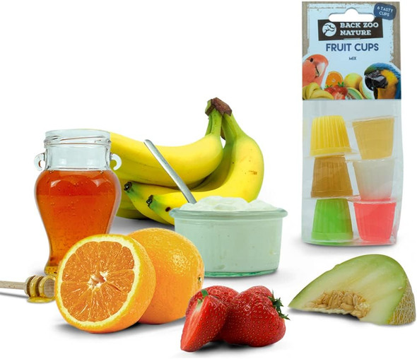 Assorted Fruit Cups - Jelly Parrot Treats 6Pk1 Assorted Fruit Cups - Jelly Parrot Treats 6Pk1