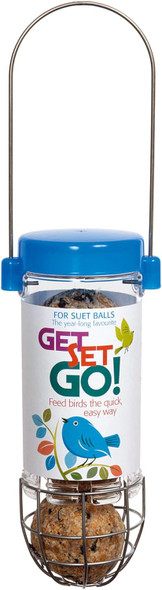 Bird Feeders Hanging Garden Bird Suet Feeder - Jacobi Jayne® Get Set Go™ Hanging Suet Feeder For Wild And Garden Birds - Easy Clean Birdfeeder Perfect For Suet And Fat Ballsgsg-B1B