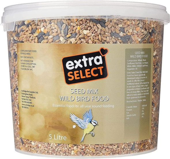 Extra Select Seed Mix Wild Bird Food, 5 Litre08Wbfb5 Extra Select Seed Mix Wild Bird Food, 5 Litre08Wbfb5