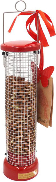 Honeyfields Hanging Peanut Feeder, Red Painted Metal & Heavy Duty For Outdoor & Garden Use. In Green, Easy Clean, Ideal For Honeyfields Wild Bird Food71481297
